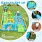 Palm Tree Inflatable Water Slide Bounce House for Kids Ages 3-12 with Climbing Wall Basketball Hoop Obstacle Tunnel and Water Cannons